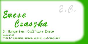 emese csaszka business card